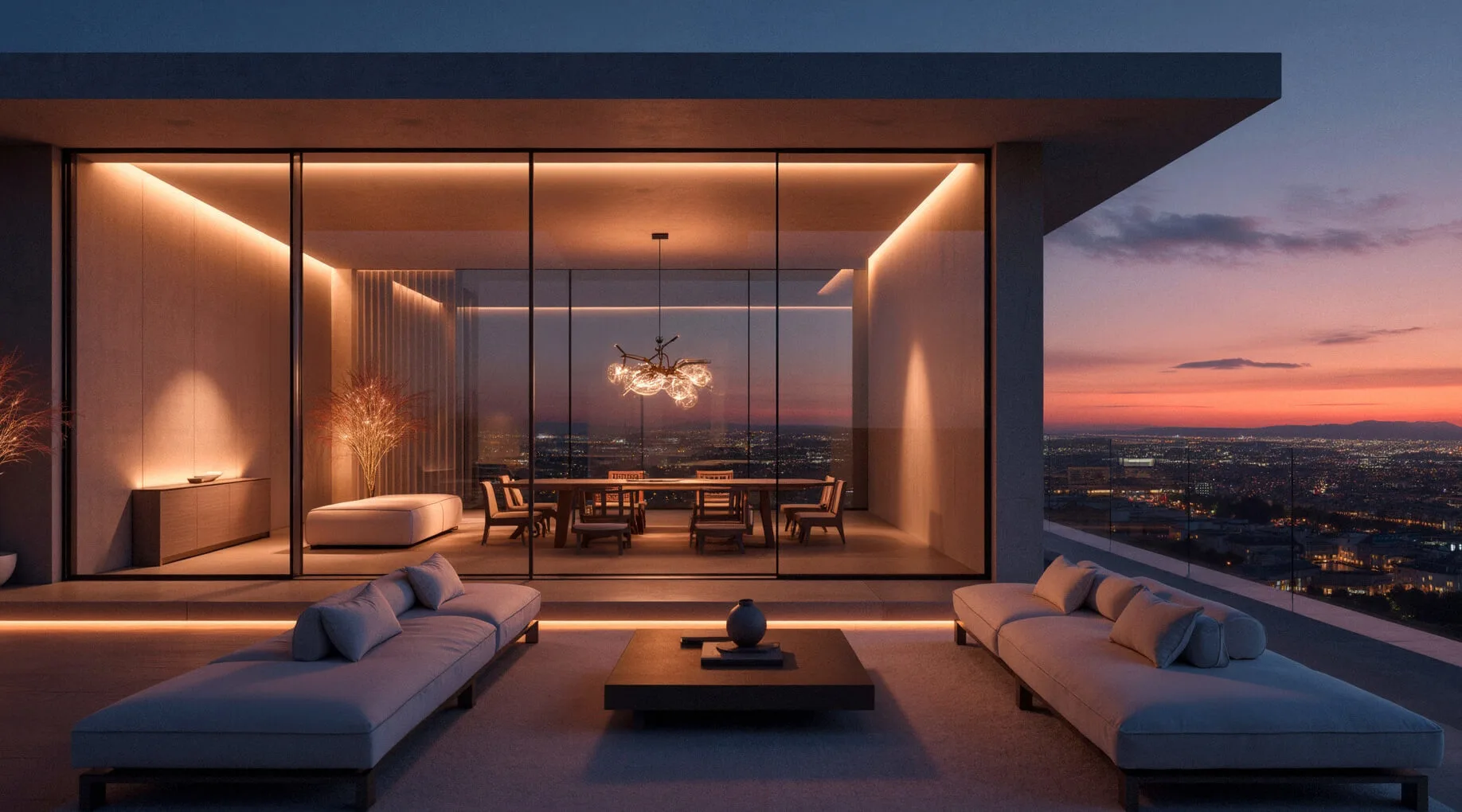 Luxury living room with a view